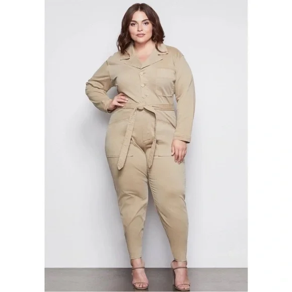NWT Good American The On Duty khaki jumpsuit Size XXL (5) - Picture 9 of 10